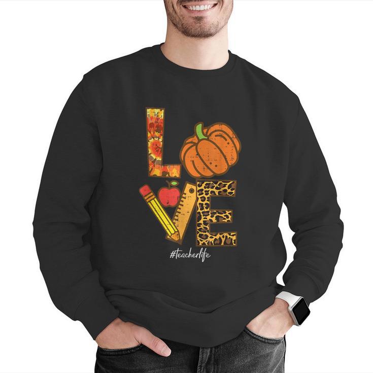 Leopard Pumpkin Love Teacher Life Thanksgiving Fall Women Men Graphic Sweatshirt, funny gift Leopard Pumpkin Love Teacher Life Thanksgiving Fall Women Men Graphic Sweatshirt, funny gift