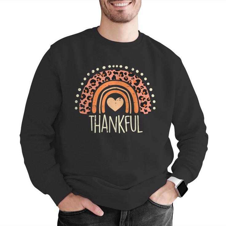 Leopard Rainbow Thankful Thanksgiving Teacher Women Kids Men Graphic Sweatshirt, funny gift Leopard Rainbow Thankful Thanksgiving Teacher Women Kids Men Graphic Sweatshirt, funny gift