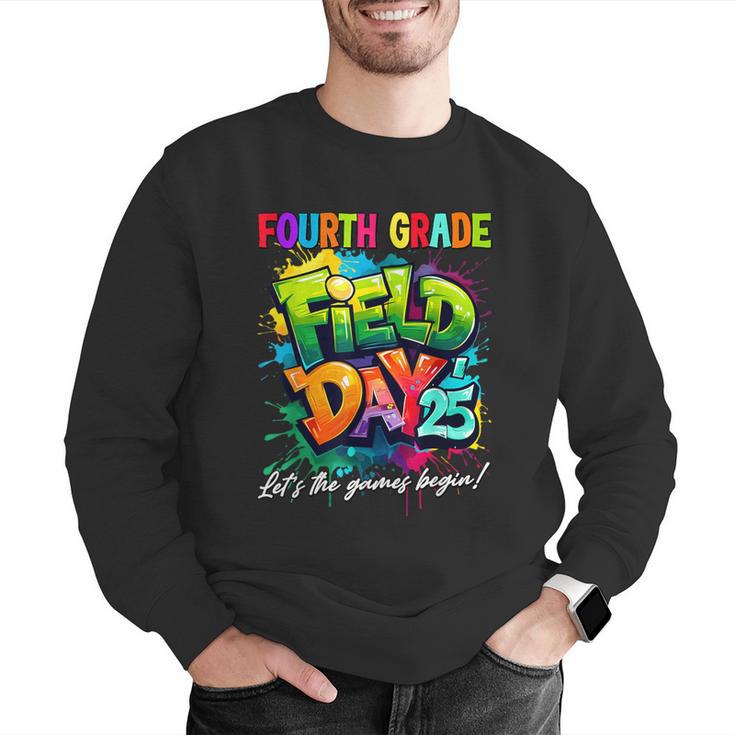 Let The Games Begin Fourth Grade Field Day 2025 Teacher Kid Men Graphic Sweatshirt, funny gift Let The Games Begin Fourth Grade Field Day 2025 Teacher Kid Men Graphic Sweatshirt, funny gift