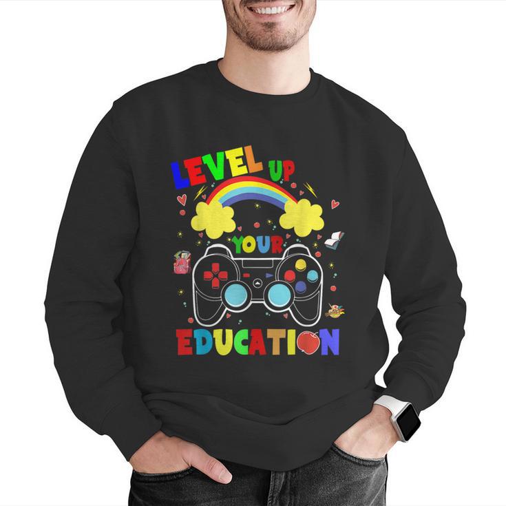 Level Up Your Education Gaming Inspired Teacher Gamers For Men Women Kids Men Graphic Sweatshirt, funny gift Level Up Your Education Gaming Inspired Teacher Gamers For Men Women Kids Men Graphic Sweatshirt, funny gift