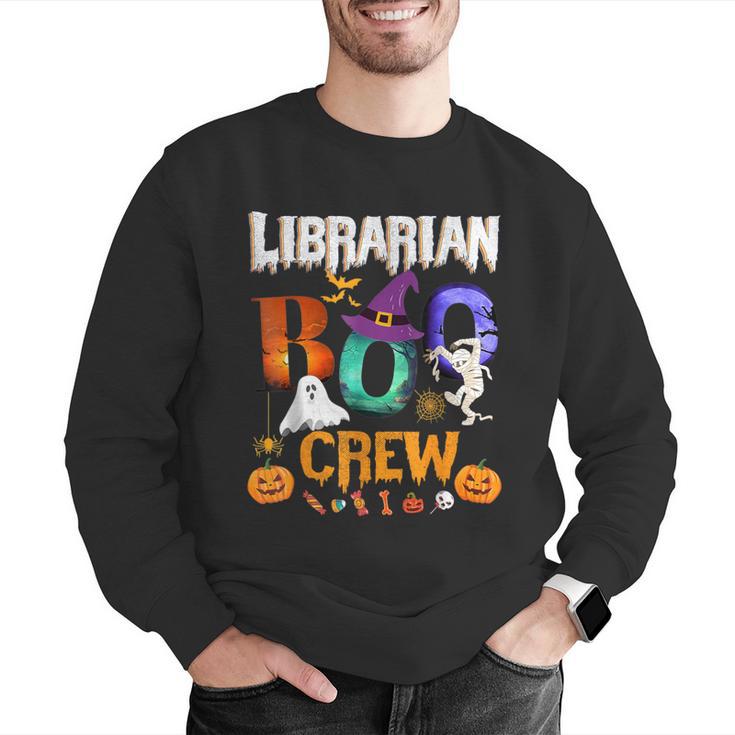 Librarian Boo Crew Teacher Student Halloween Costume Men Graphic Sweatshirt, funny gift