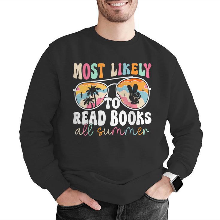 Most Likely To Read Books All Summer Teacher Student Men Graphic Sweatshirt, funny gift