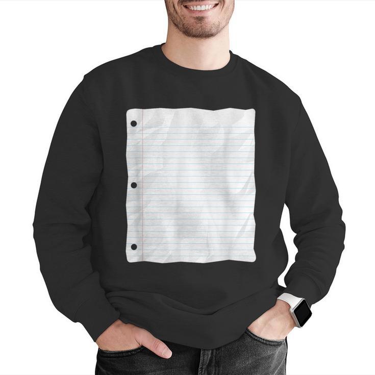 Lined Paper Notebook Halloween Costume For Students Teachers For Men Women Kids Men Graphic Sweatshirt, funny gift Lined Paper Notebook Halloween Costume For Students Teachers For Men Women Kids Men Graphic Sweatshirt, funny gift