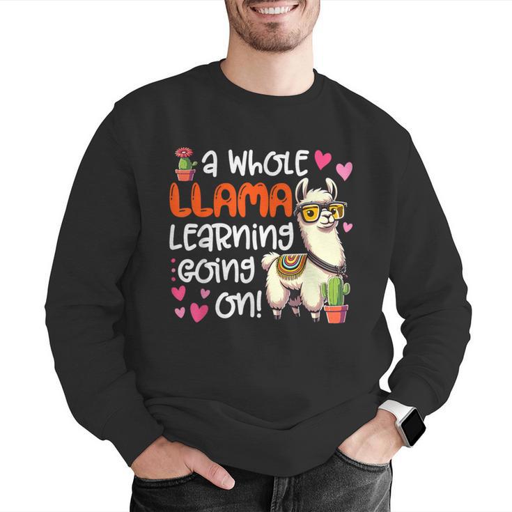 Llama Learning Teachers Students Alpaca Lover Back To School Men Graphic Sweatshirt, funny gift Llama Learning Teachers Students Alpaca Lover Back To School Men Graphic Sweatshirt, funny gift