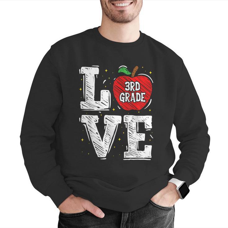 LOVE Apple 3rd Grade Teacher Student School Men Graphic Sweatshirt, funny gift LOVE Apple 3rd Grade Teacher Student School Men Graphic Sweatshirt, funny gift