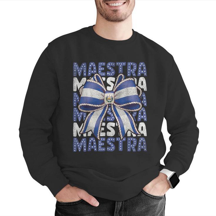 Maestra El Salvador Coquette Bow Hispanic Spanish Teacher Men Graphic Sweatshirt, funny gift Maestra El Salvador Coquette Bow Hispanic Spanish Teacher Men Graphic Sweatshirt, funny gift