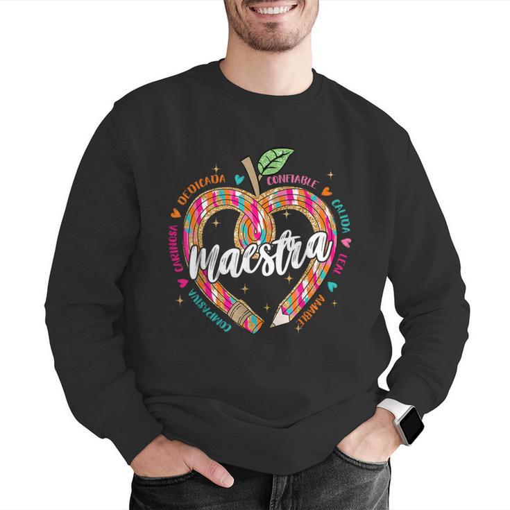 Maestra Pencil Spanish Teacher Bilingual 100 Days Of School Men Graphic Sweatshirt, funny gift Maestra Pencil Spanish Teacher Bilingual 100 Days Of School Men Graphic Sweatshirt, funny gift
