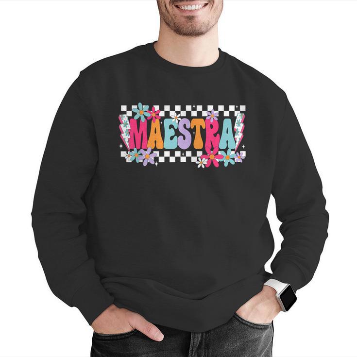 Maestra Teacher Spanish Back To School First Day Of School Men Graphic Sweatshirt, funny gift Maestra Teacher Spanish Back To School First Day Of School Men Graphic Sweatshirt, funny gift