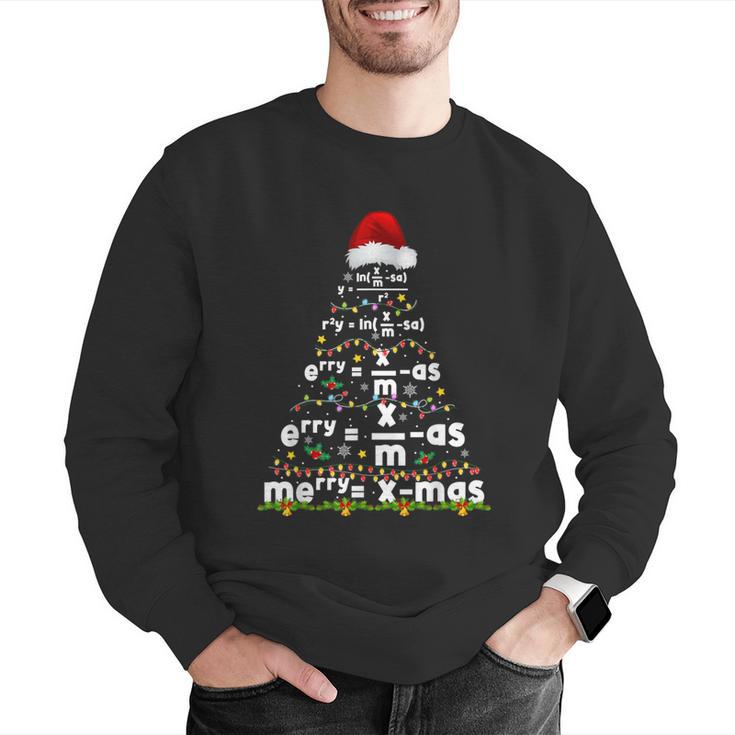 Math Equation Merry Xmas Season Teacher Christmas Tree Men Graphic Sweatshirt, funny gift