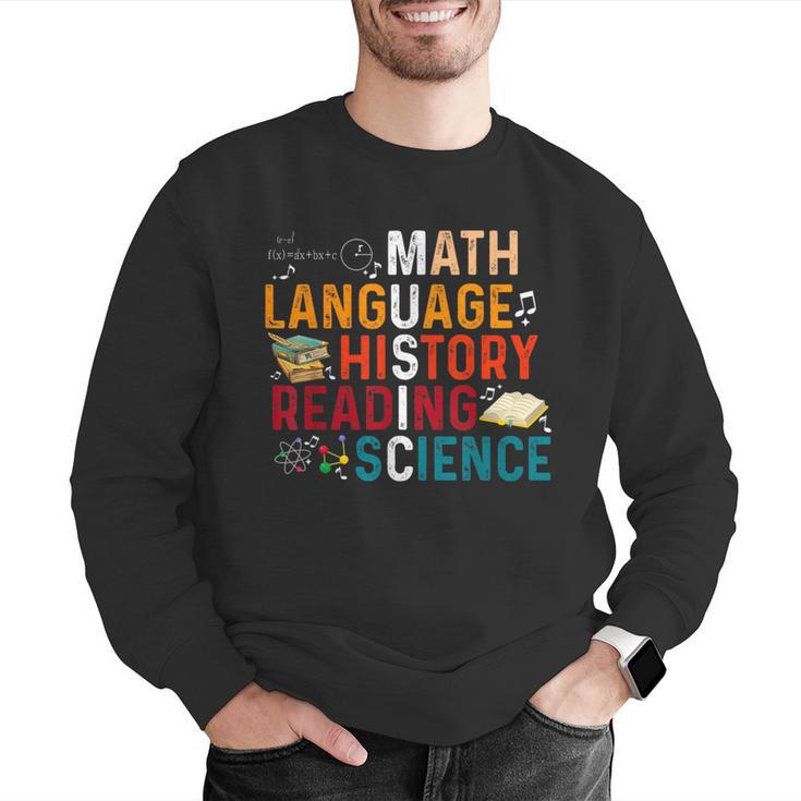 Math Language History Reading Science Music Teacher Men Graphic Sweatshirt, History Teacher Sweatshirts, Science Teacher Sweatshirts, funny gift Math Language History Reading Science Music Teacher Men Graphic Sweatshirt, History Teacher Sweatshirts, Science Teacher Sweatshirts, funny gift