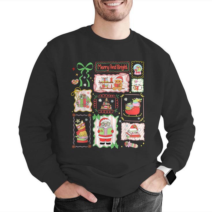 Merry And Bright Christmas Gingerbread Santa Book Teacher Men Graphic Sweatshirt, funny gift Merry And Bright Christmas Gingerbread Santa Book Teacher Men Graphic Sweatshirt, funny gift
