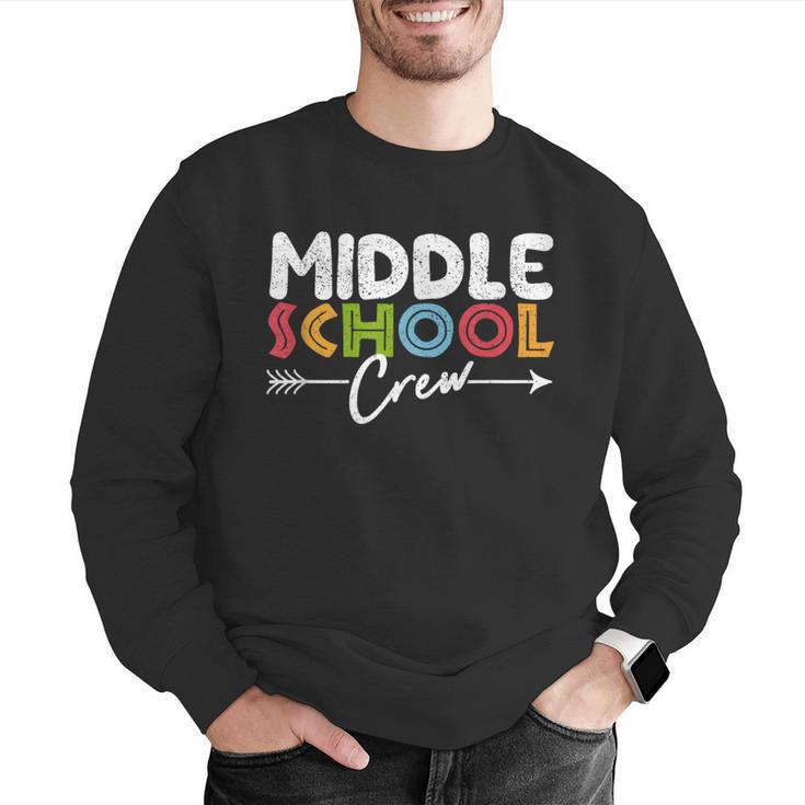 Middle School Crew Retro Teacher Student Vintage Men Graphic Sweatshirt, funny gift