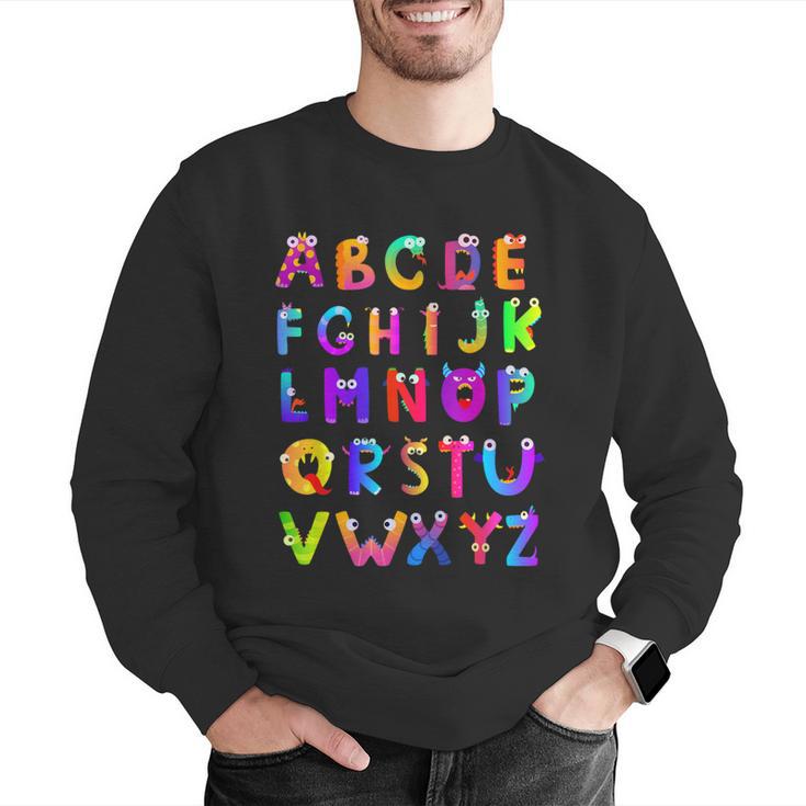 Monster ABC Cute Alphabet Halloween Teacher Costume Kids Men Graphic Sweatshirt, funny gift Monster ABC Cute Alphabet Halloween Teacher Costume Kids Men Graphic Sweatshirt, funny gift