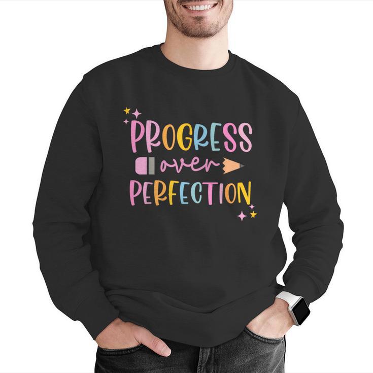 Motivational Progress Over Perfection Back To School Teacher Men Graphic Sweatshirt, funny gift Motivational Progress Over Perfection Back To School Teacher Men Graphic Sweatshirt, funny gift