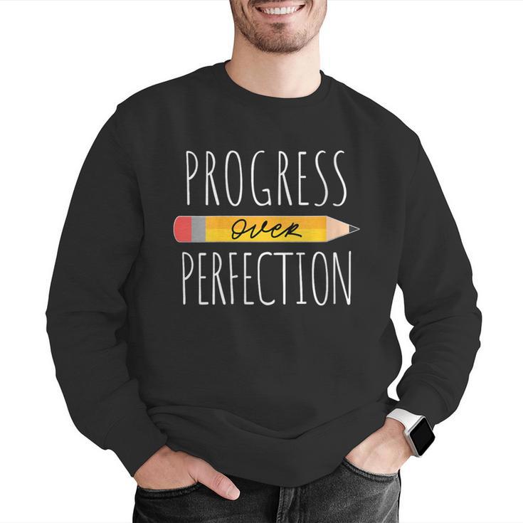 Motivational Progress Over Perfection Back To School Teacher Men Graphic Sweatshirt, funny gift Motivational Progress Over Perfection Back To School Teacher Men Graphic Sweatshirt, funny gift