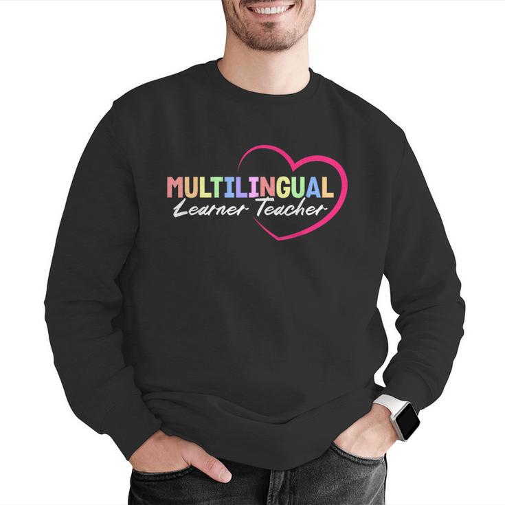 Multilingual Learner Teacher Heart Men Graphic Sweatshirt, funny gift Multilingual Learner Teacher Heart Men Graphic Sweatshirt, funny gift
