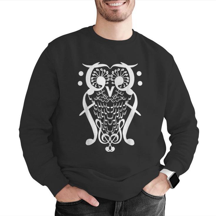 Music Note Owl Shirt Musicians Teacher Birthday Bird Men Graphic Sweatshirt, funny gift
