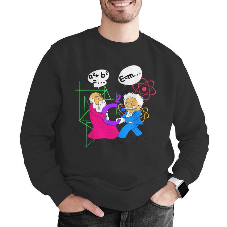 Nerdy Pythagoras Fighting Over C Squared Math Teacher Men Graphic Sweatshirt, funny gift