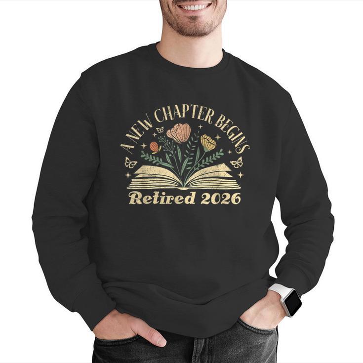 A New Chapter Begins Retired 2026 Teacher Retirement Men Graphic Sweatshirt, funny gift A New Chapter Begins Retired 2026 Teacher Retirement Men Graphic Sweatshirt, funny gift
