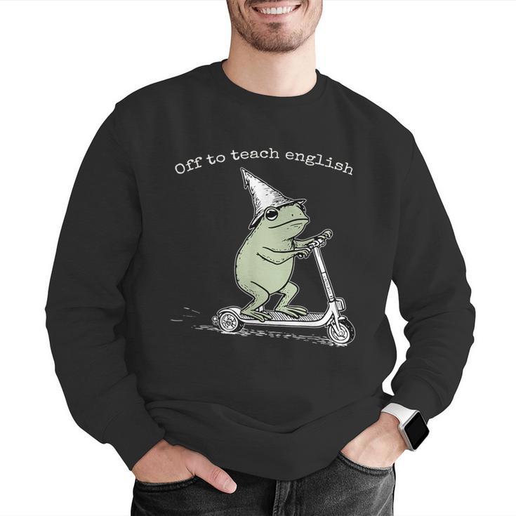 Off To Teach English Scooter Frog ESL Teacher Literature Men Graphic Sweatshirt, Esl Teacher Sweatshirts, English Teacher Sweatshirts, funny gift Off To Teach English Scooter Frog ESL Teacher Literature Men Graphic Sweatshirt, Esl Teacher Sweatshirts, English Teacher Sweatshirts, funny gift