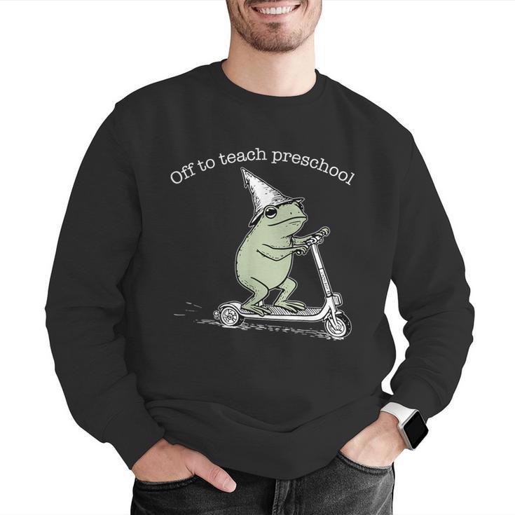 Off To Teach Preschool Pre-K Teacher Back To School Frog Men Graphic Sweatshirt, funny gift Off To Teach Preschool Pre-K Teacher Back To School Frog Men Graphic Sweatshirt, funny gift