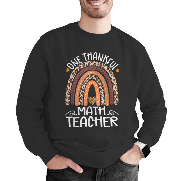 One Thankful Math Teacher Leopard Rainbow Thanksgiving Men Graphic Sweatshirt, funny gift One Thankful Math Teacher Leopard Rainbow Thanksgiving Men Graphic Sweatshirt, funny gift