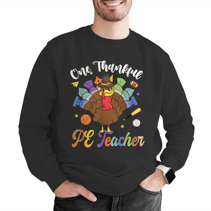 One Thankful PE Teacher Turkey Thanksgiving -Adults & Kids Classic Fit Polyester 100 Short Sleeve Men Graphic Sweatshirt, Pe Teacher Sweatshirts, funny gift One Thankful PE Teacher Turkey Thanksgiving -Adults & Kids Classic Fit Polyester 100 Short Sleeve Men Graphic Sweatshirt, Pe Teacher Sweatshirts, funny gift
