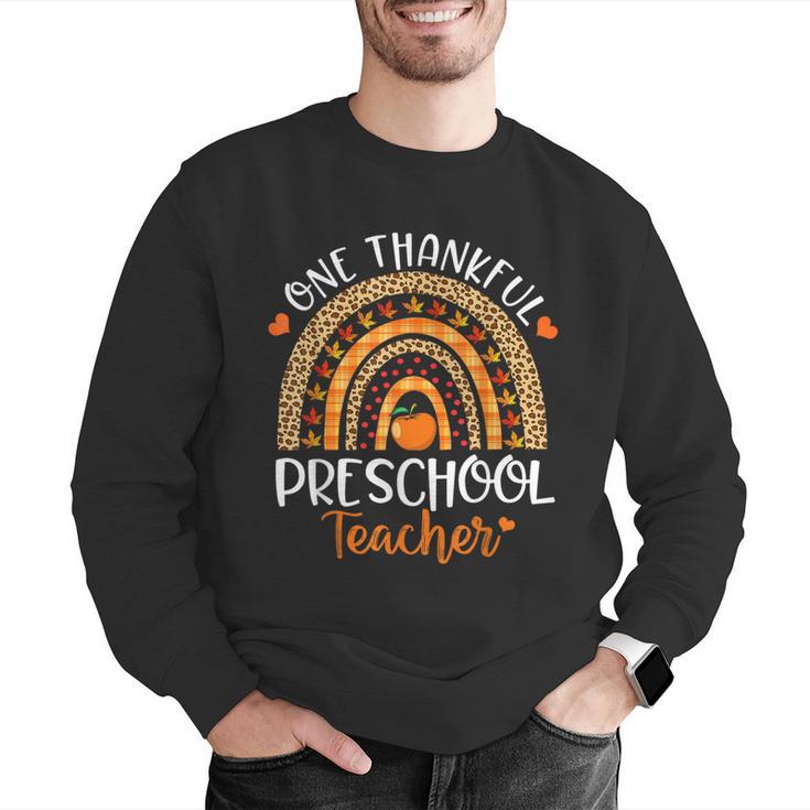 One Thankful Preschool Teacher Thanksgiving Rainbow Men Graphic Sweatshirt, funny gift One Thankful Preschool Teacher Thanksgiving Rainbow Men Graphic Sweatshirt, funny gift