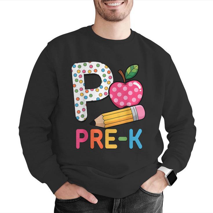 P Is For Pre K Teacher Student Pencil Apple Back To School Men Graphic Sweatshirt, funny gift P Is For Pre K Teacher Student Pencil Apple Back To School Men Graphic Sweatshirt, funny gift