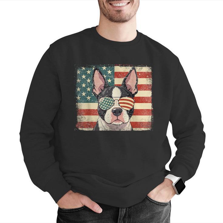 Patriotic Boston Terrier Dog Lover USA Flag 4th Of July For Men Women Kids Men Graphic Sweatshirt, Patriotic Boston Terrier Sweatshirts, Boston Terrier 4th Of July Sweatshirts, funny gift