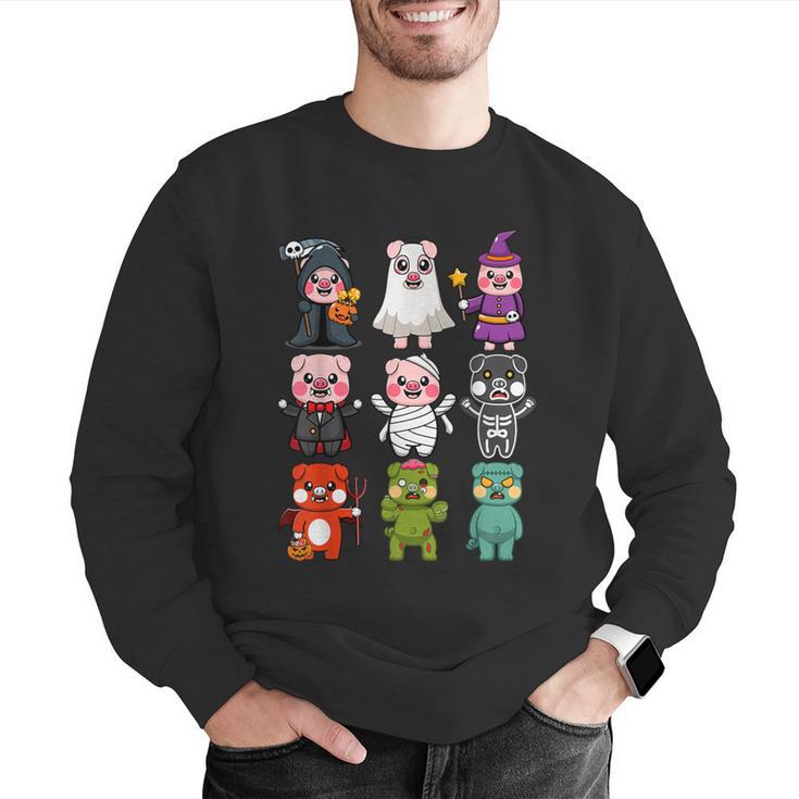 Pig Spooky Ghost Witch Boo-Jee Horror Pumpkin Pig Halloween Men Graphic Sweatshirt, funny gift