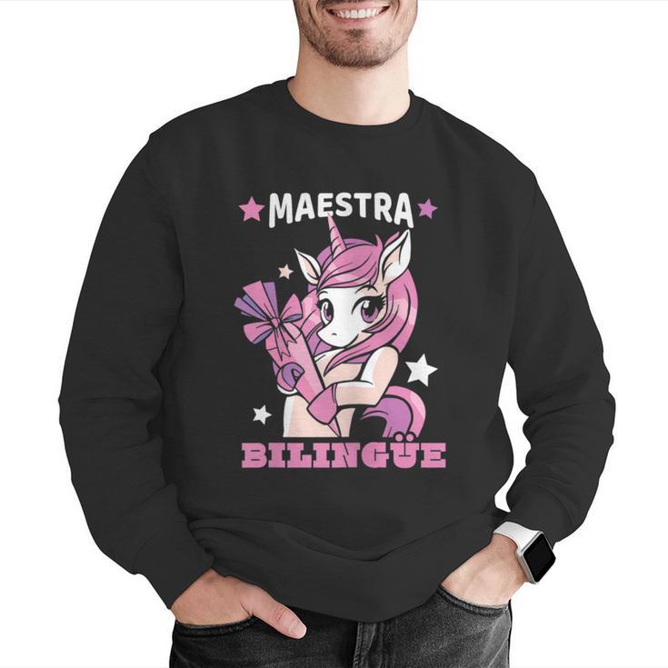 Pink Unicorn Spanish Teacher Regalos Para Bilingue Teacher Men Graphic Sweatshirt, funny gift Pink Unicorn Spanish Teacher Regalos Para Bilingue Teacher Men Graphic Sweatshirt, funny gift
