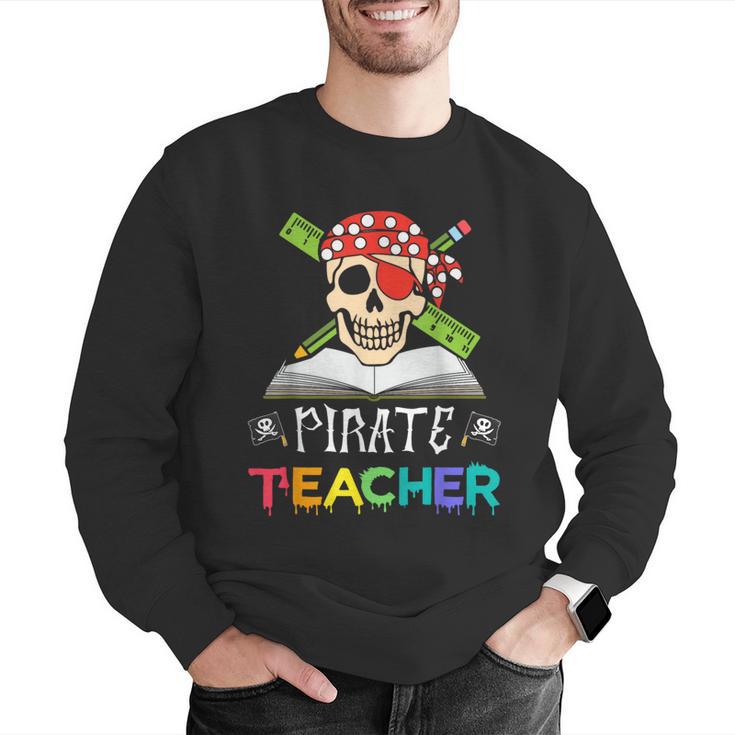 Pirate Teacher Halloween Skull Adult Men Graphic Sweatshirt, funny gift Pirate Teacher Halloween Skull Adult Men Graphic Sweatshirt, funny gift