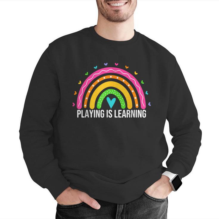 Playing Is Learning Early Childhood Education ECE Teacher Men Graphic Sweatshirt, funny gift Playing Is Learning Early Childhood Education ECE Teacher Men Graphic Sweatshirt, funny gift