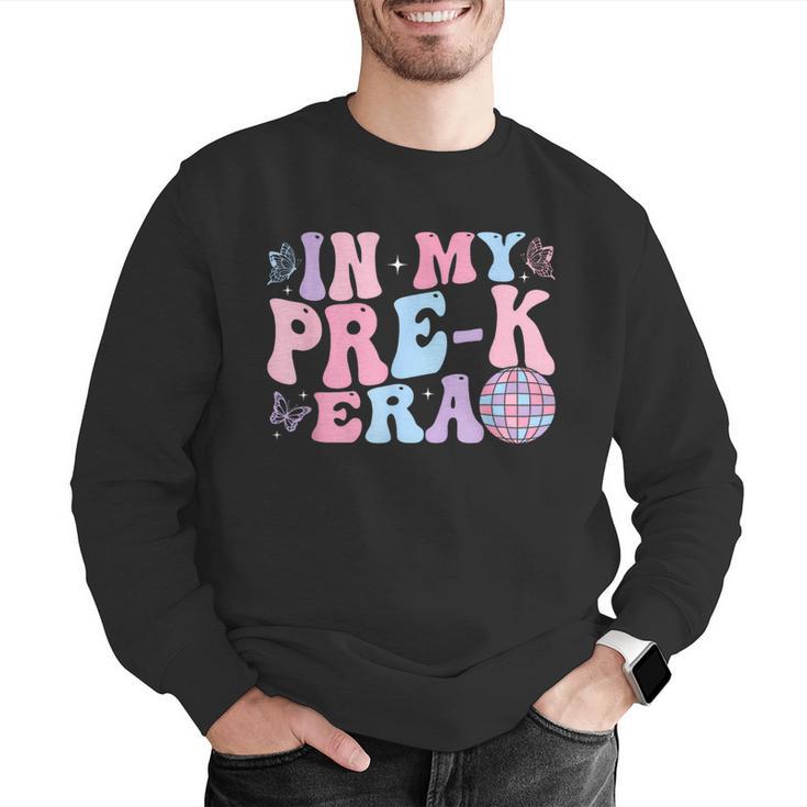 In My Pre K Era Groovy Back To School First Day Teacher Kids Men Graphic Sweatshirt, Groovy Teacher Sweatshirts, funny gift