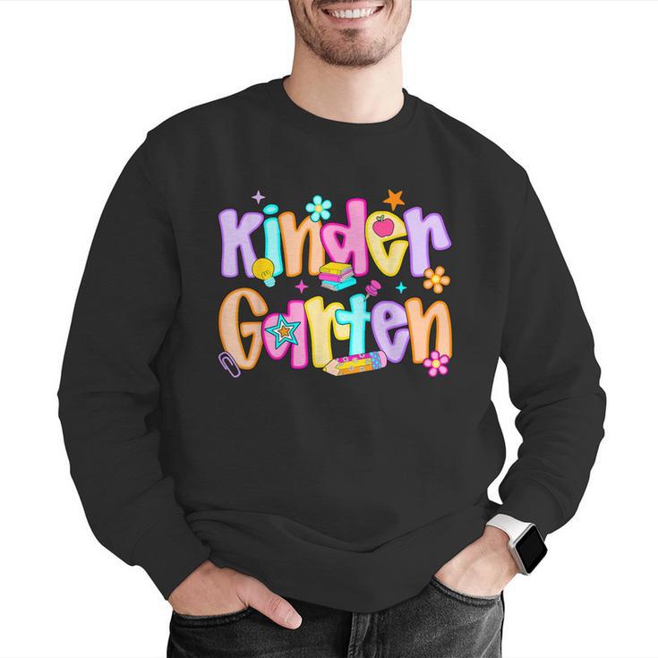 Preppy Kindergarten First Day Of School Teachers Girls Boys Men Graphic Sweatshirt, funny gift Preppy Kindergarten First Day Of School Teachers Girls Boys Men Graphic Sweatshirt, funny gift