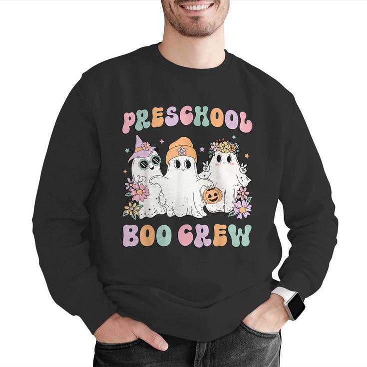 Preschool Boo Crew Groovy Halloween Floral Ghost Teacher Men Women Kids Men Graphic Sweatshirt, Groovy Teacher Sweatshirts, funny gift Preschool Boo Crew Groovy Halloween Floral Ghost Teacher Men Women Kids Men Graphic Sweatshirt, Groovy Teacher Sweatshirts, funny gift