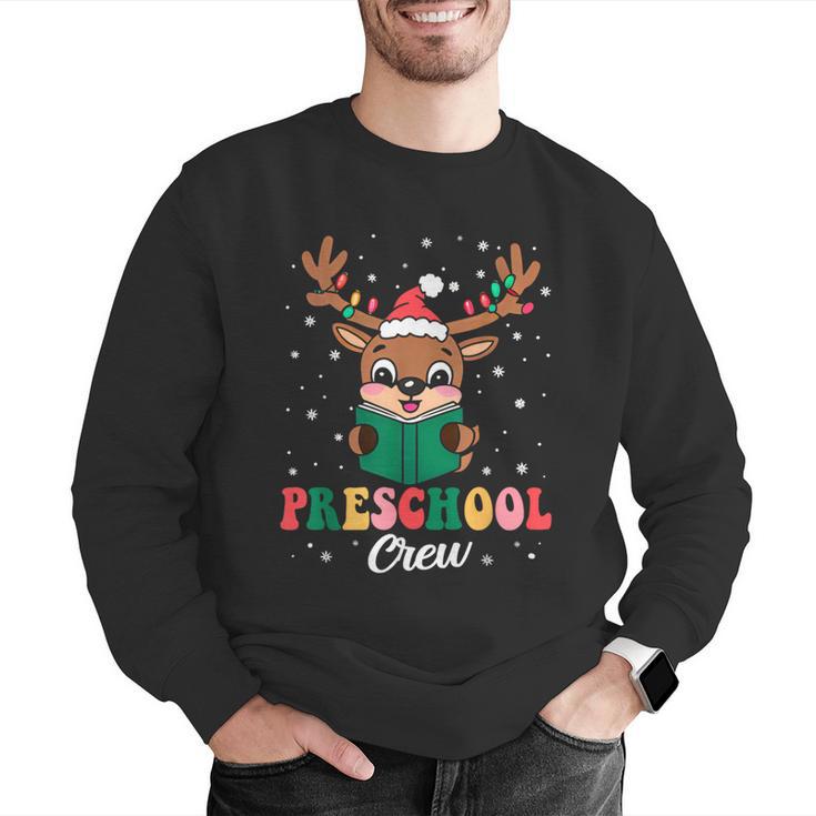 Preschool Crew Xmas Reindeer Teacher Student Christmas Men Graphic Sweatshirt, funny gift