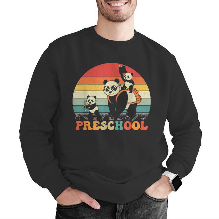 Preschool Panda Back To School Teacher Student Men Graphic Sweatshirt, funny gift Preschool Panda Back To School Teacher Student Men Graphic Sweatshirt, funny gift
