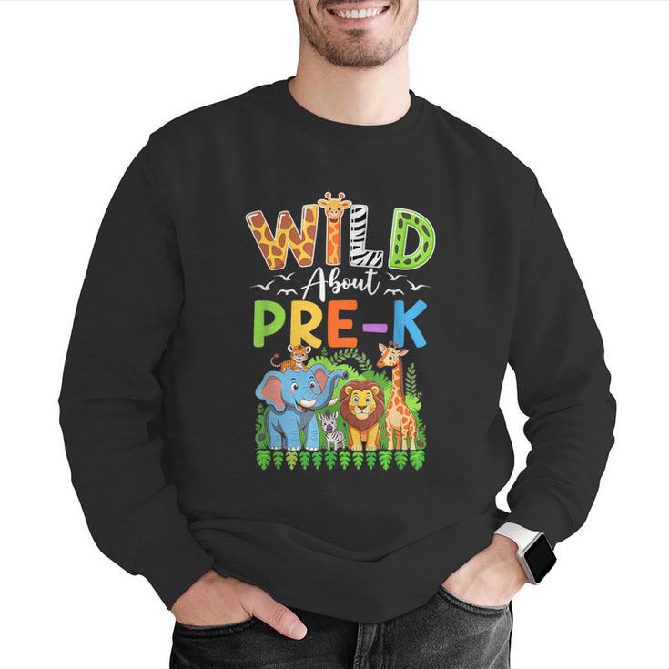 Preschool Teacher Kids Back To School Wild About Pre-K Men Graphic Sweatshirt, funny gift