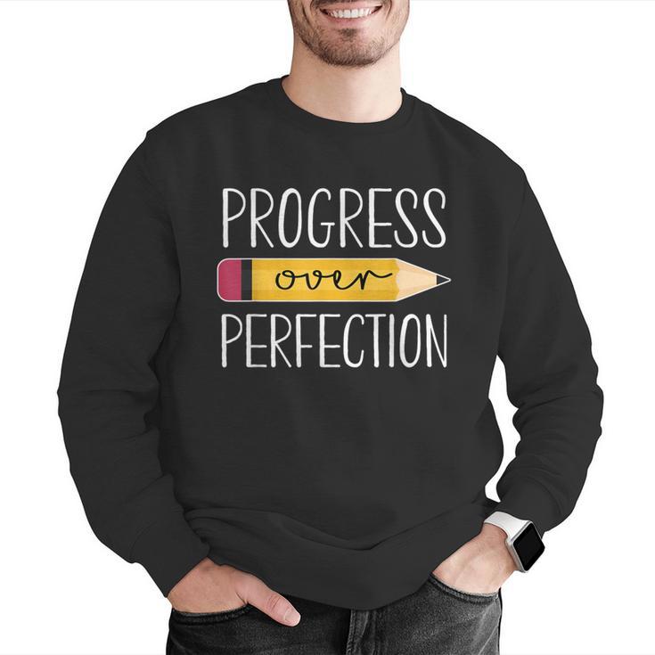 Progress Over Perfection Motivational Back To School Teacher Men Graphic Sweatshirt, funny gift Progress Over Perfection Motivational Back To School Teacher Men Graphic Sweatshirt, funny gift