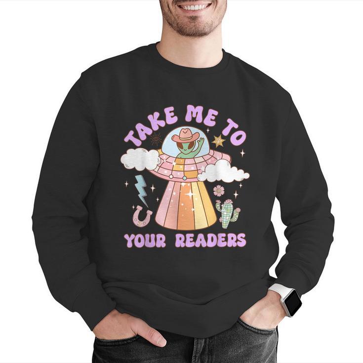 Take Me To Your Readers Alien Teacher Halloween Literacy Men Graphic Sweatshirt, funny gift Take Me To Your Readers Alien Teacher Halloween Literacy Men Graphic Sweatshirt, funny gift