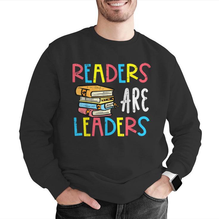 Readers Are Leaders Reading Book Lover Teacher Women Men Kid Men Graphic Sweatshirt, funny gift