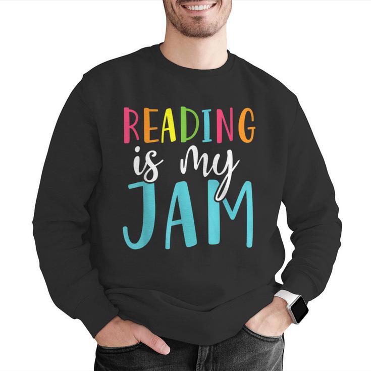 Reading Is My Jam Back To School Teacher Men Graphic Sweatshirt, funny gift