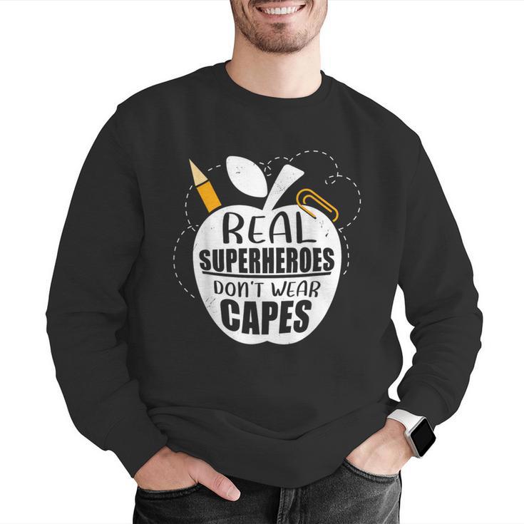 Real Superheroes Wear No Capes Teacher Design Teach Men Graphic Sweatshirt, funny gift Real Superheroes Wear No Capes Teacher Design Teach Men Graphic Sweatshirt, funny gift