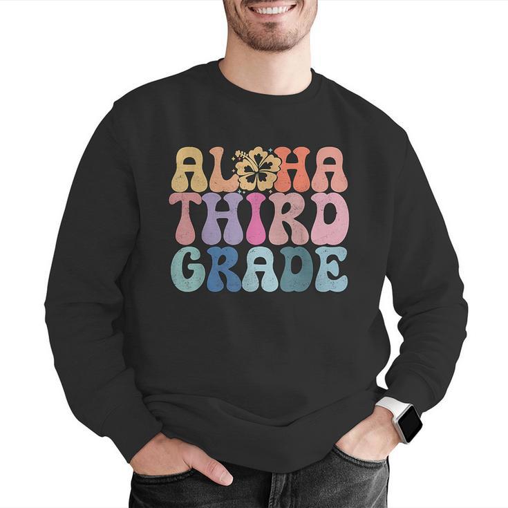Retro Aloha Third Grade Teacher Summer Vacation Beach Hawaii Men Graphic Sweatshirt, funny gift Retro Aloha Third Grade Teacher Summer Vacation Beach Hawaii Men Graphic Sweatshirt, funny gift