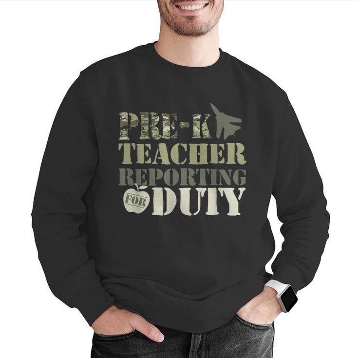 Retro Back To School Women Old Camo Pre-K Teacher Men Graphic Sweatshirt, funny gift Retro Back To School Women Old Camo Pre-K Teacher Men Graphic Sweatshirt, funny gift