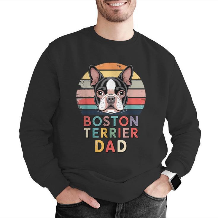 Retro Boston Terrier Dad Men Graphic Sweatshirt, Boston Terrier Dad Sweatshirts, funny gift