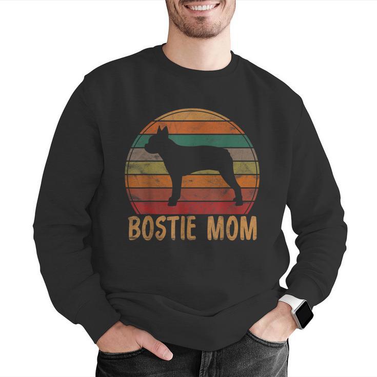 Retro Boston Terrier Mom Dog Mother Pet Bostie Mama Men Graphic Sweatshirt, Boston Terrier Mom Sweatshirts, funny gift