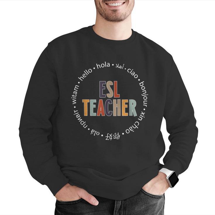 Retro ESL Teacher Teach Multilingual Learners Team Men Graphic Sweatshirt, Esl Teacher Sweatshirts, funny gift Retro ESL Teacher Teach Multilingual Learners Team Men Graphic Sweatshirt, Esl Teacher Sweatshirts, funny gift